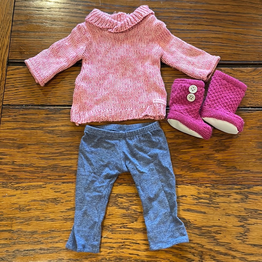 American Girl Cozy Sweater, Leggings, and Knit Boot Set